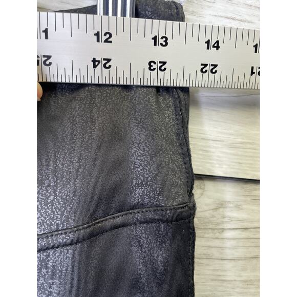 Chelsea DeBoer Lily & Lottie Leggings Womens Medium Black Shiny High Rise Pants - Picture 2 of 8